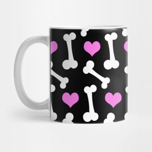 Cute Dog Bone Hearts Pattern Mug